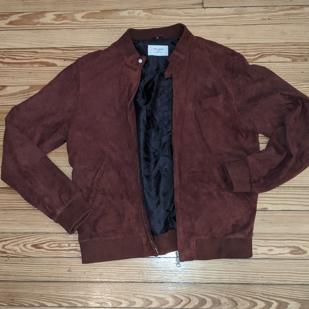 Carl Gross black line - brown suede bomber jacket